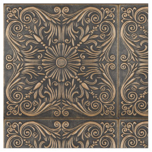 Elegance in Bronze Medallion Fabric Tyg
