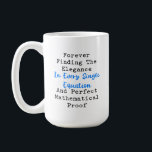 Elegance in Equation Perfect Mathematical Proof Kaffemugg<br><div class="desc">Celebrate the profound beauty and artistry hidden within mathematical proofs and equations. This design is for those who truly appreciate the elegance of numerical logic.</div>