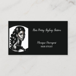 Elegance in Monochrome Hair Stylist Visitkort