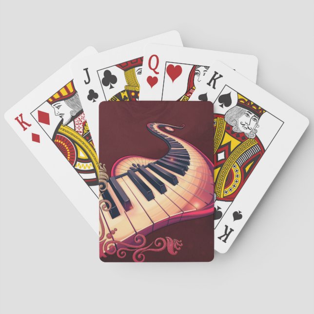 Elegance in motion, the curved piano.  casinokort (Baksidan)