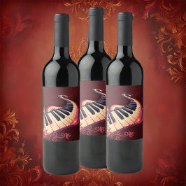 Elegance in motion, the curved piano.  vinflaska etikett