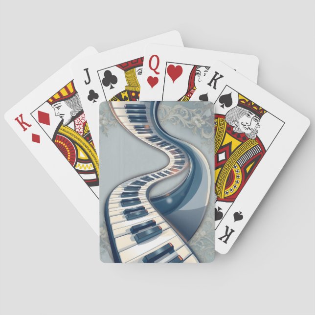 Elegance in piano keys and blossoms.  casinokort (Baksidan)