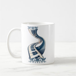 Elegance in piano keys and blossoms. kaffemugg