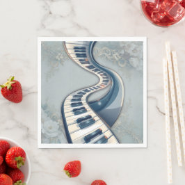 Elegance in piano keys and blossoms. pappersservett