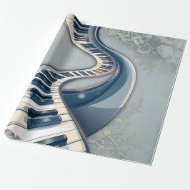 Elegance in piano keys and blossoms. presentpapper