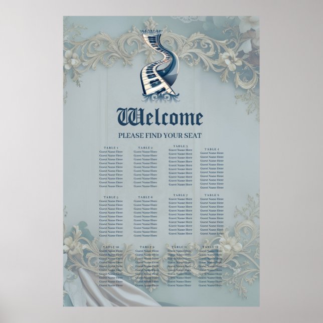 Elegance in piano nycklar and blommars. poster (Framsidan)