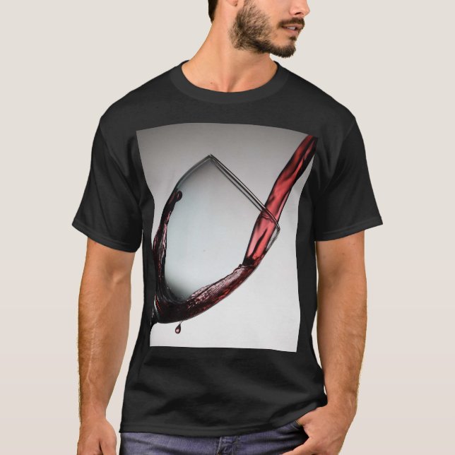 Elegance in Rörelse T-Shirt: Push Vin Art T Shirt (Framsida)