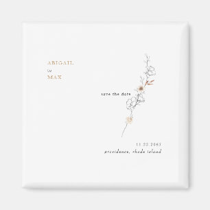 Elegance in Simpity Caramel Bröllop Spara Date Magnet