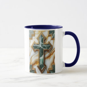 Elegance in Stone Golden-Framed Marble Kor Mugg