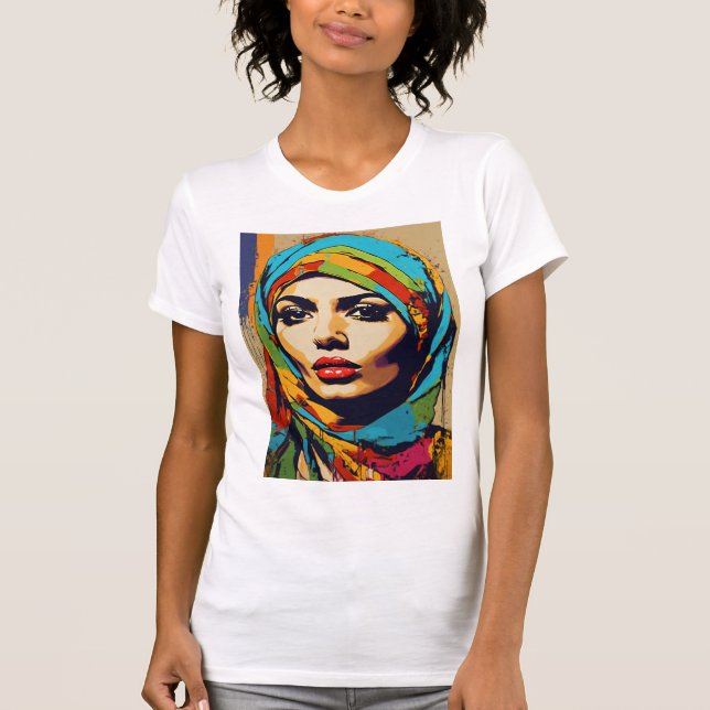 "Elegance in VART Tread: Women's T-Shirt with Ch (Framsida)