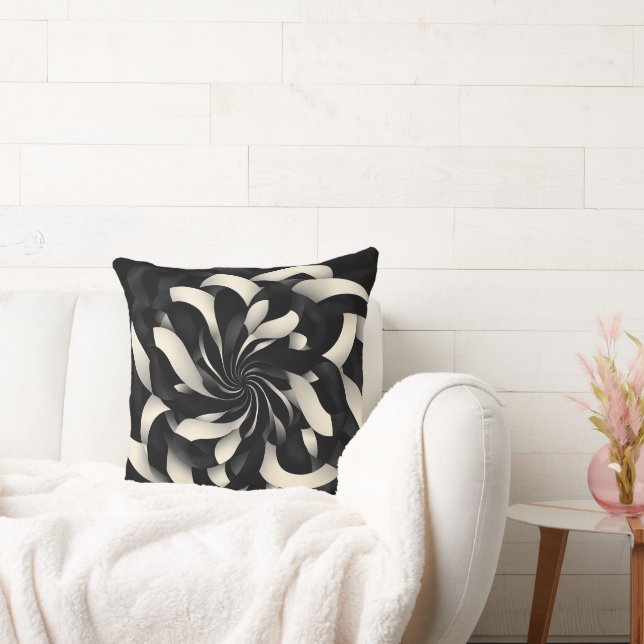Elegance Monochrome Swirl Kudde (Soffa)