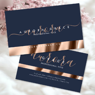 Elegance Navy Ro Guld Visitkort