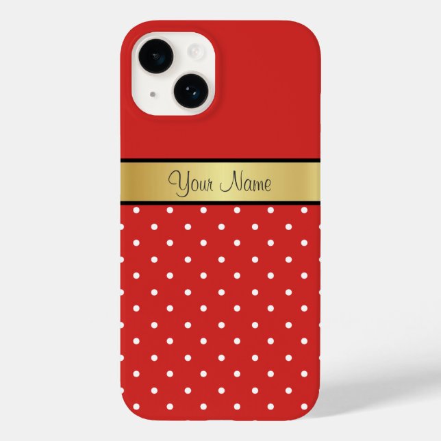 Elegance och Stil: Tomato Red and White Dots (Baksida)