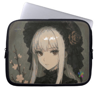 Elegance of the Midnight Blossom Maiden Laptop Fodral