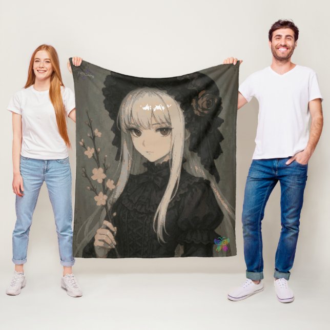 Elegance of the Midnight Blossom Maiden Standard Fleecefilt (På plats)