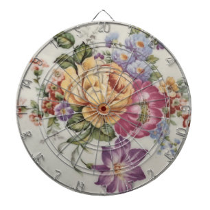 Elegance: Porcelain-Inspired Blommigt Dart Board Darttavla