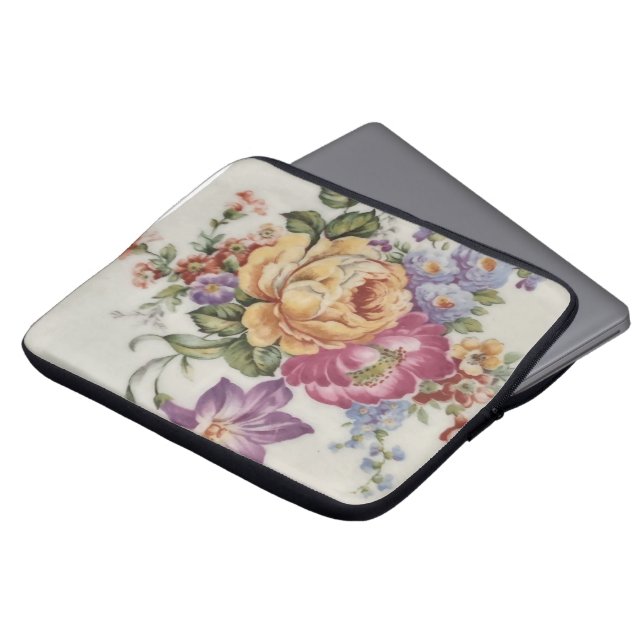 Elegance Porcelain-Inspired Blommigt Electronics B Laptop Fodral (Framsida topp)