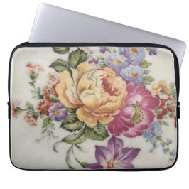 Elegance Porcelain-Inspired Blommigt Electronics B Laptop Fodral