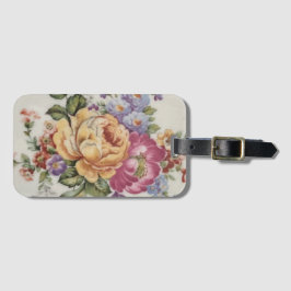 Elegance: Porcelain-Inspired Blommigt Luggage Tagg Bagagebricka