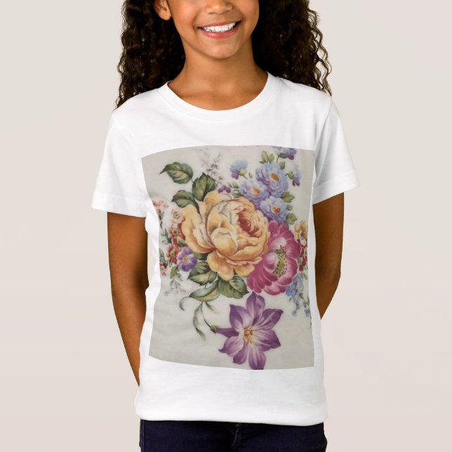 Elegance: Porcelain-Inspired Kids T-Shirt (Framsida)