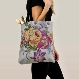 Elegance: Porcelain-Inspired Tote Bag Tygkasse