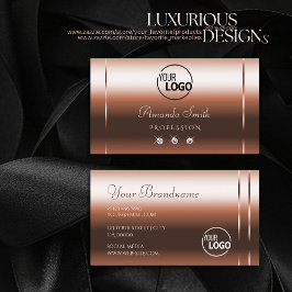 Elegance Ro Golden Gnistra Diamonds och Logotyp Visitkort