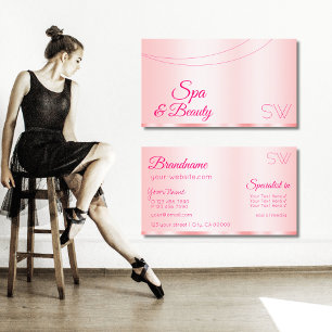 Elegance Ro Rosa Glamous med Monogram Modern Visitkort