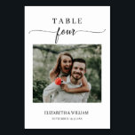 Elegance Script Photo Bröllop Bordsnummer 4<br><div class="desc">Modern och elegant design skriver ut Elegance Script Modern Photo Bröllop-Bordsnummer 4 som kan anpassas med din text och lägga till varje bordsnummer-kort i din kundvagn, en efter en. Klicka på knappen "Anpassa" och använda verktyg som är utformat för att ändra mallen. Kolla in Graphic Art Design-arkivet för andra produkter...</div>