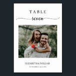 Elegance Script Photo Bröllop Bordsnummer Seven<br><div class="desc">Modern och elegant design skriver ut Elegance Script Modern Photo Bröllop Bordsnummer Seven som kan anpassas med din text och lägga till varje bordsnummer-kort i din kundvagn, en efter en. Klicka på knappen "Anpassa" och använda verktyg som är utformat för att ändra mallen. Kolla in Graphic Art Design-arkivet för andra...</div>