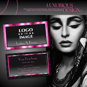 Elegance Shimmery Rosa Black Gradient med Logotyp Visitkort