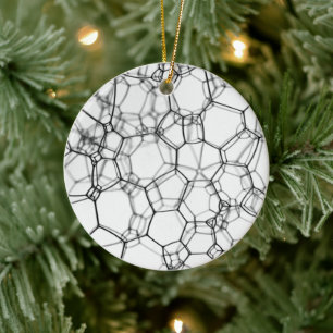 Elegance Unveiled: Metall Mesh Artistic Julgransprydnad Keramik