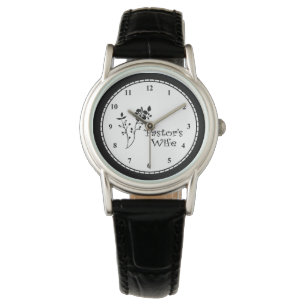 Elegans för pastorfrusvart armbandsur