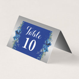 Elegans i blått och Silver-mappat kort