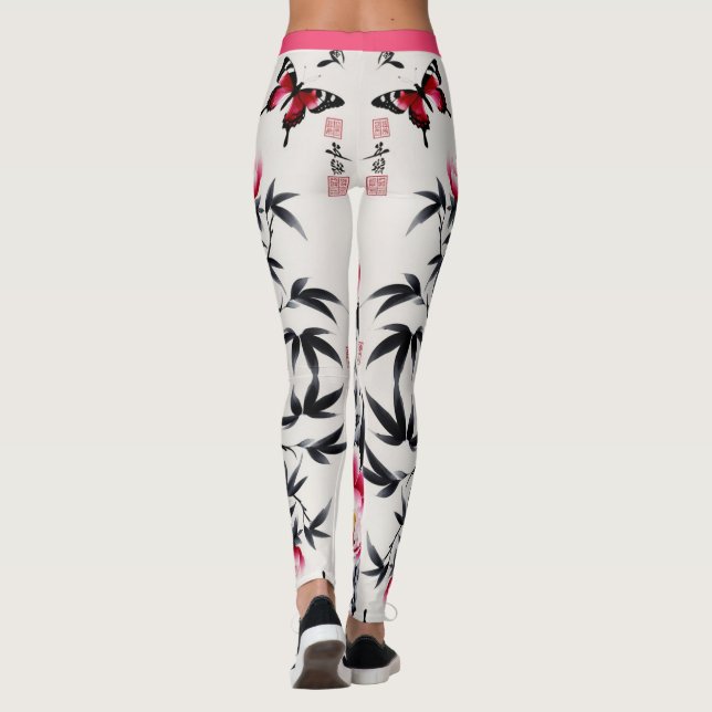 Elegans i blom: Blomstermönster tryckt Leggings (Baksida)