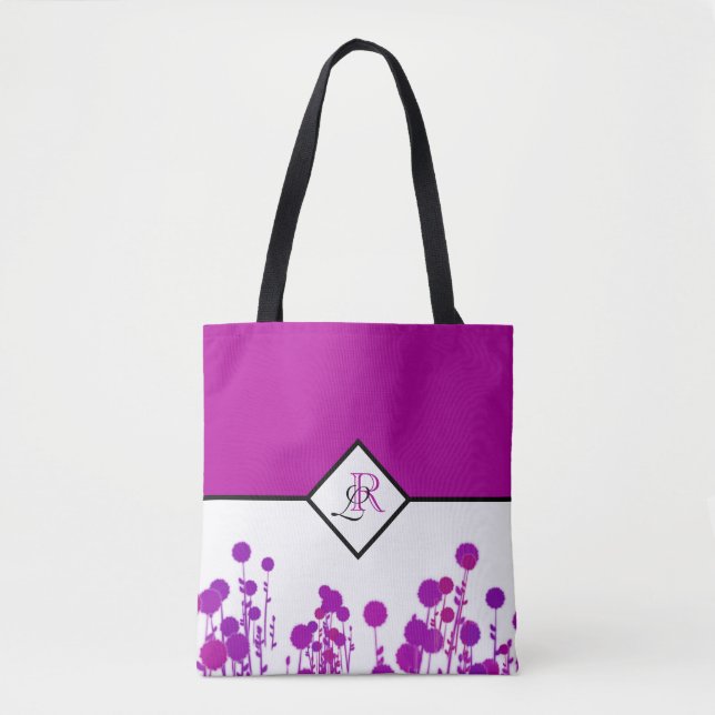 Elegans i Blom: Personlig Monogram Totebagge Tygkasse (Framsida)