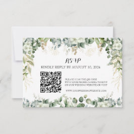 Elegans i blom: RSVP QR-silver-svarskort OSA Kort