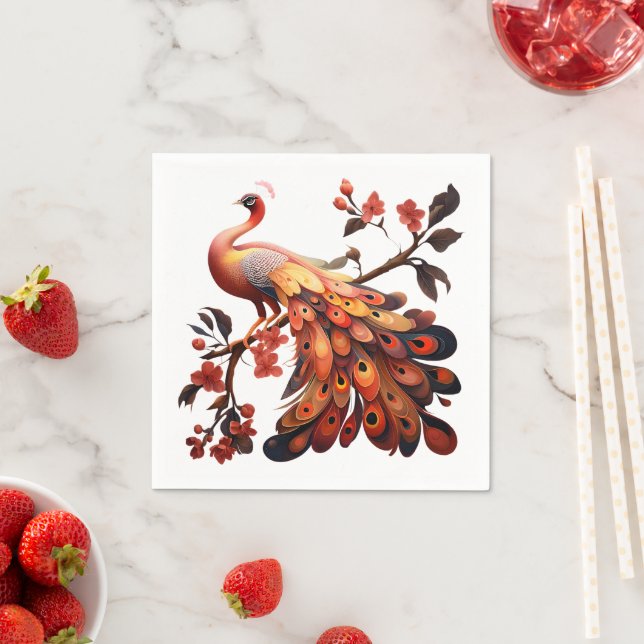 Elegans i fjädrar pappersservett (Insitu)