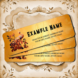 Elegans i fjädrar returadress etikett