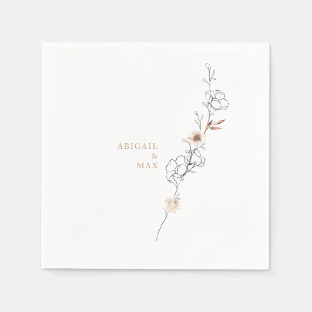 Elegans i känsliga vita Bröllop Pappersservett (Framsidan)