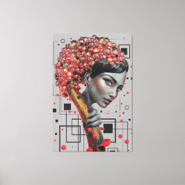 Elegans i Linjer: 3D Djup på kvinnans sidoprof Canvastryck