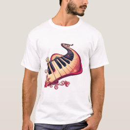 Elegans i rörelse, det böjda pianot. t shirt