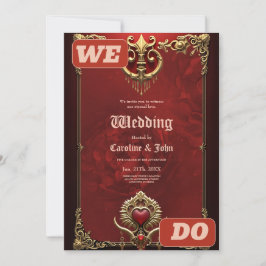 Elegans i rött lyster med ett ornat hjärta. inbjudningar