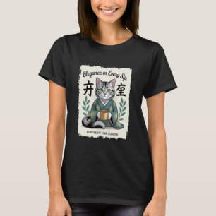 Elegans i varje klipp Katt Kaffe Drickare T Shirt
