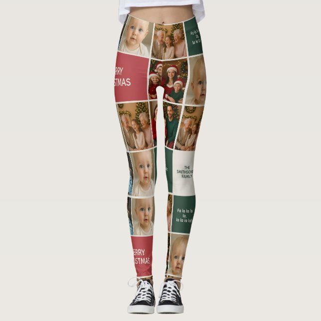 elegans jul firande semester rolig bild leggings (Framsida)