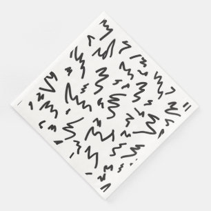 Elegans moderna svarta och vita pappersservett