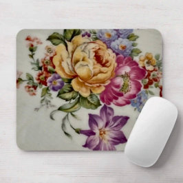 Elegans: Porcelain-Inspired Blommigt Mouse Pad Musmatta