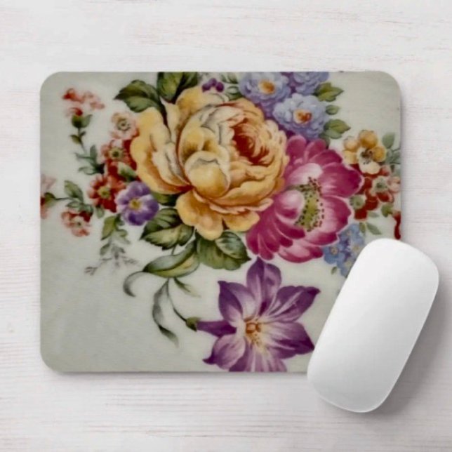 Elegans: Porcelain-Inspired Blommigt Mouse Pad Musmatta (Skapare uppladdad)