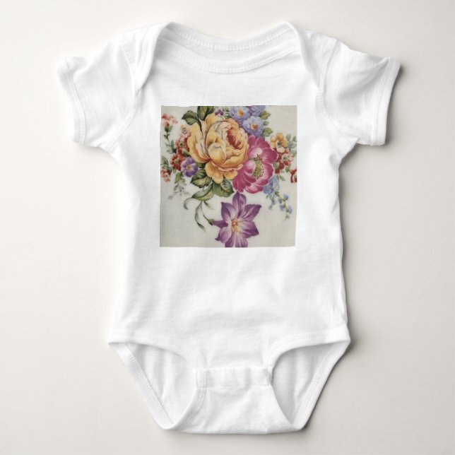 Elegans: Porcelain-Inspired T-Shirt Baby BodySuit (Framsida)