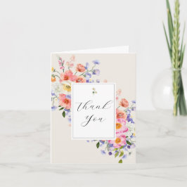 Elegans Rosa Boho Blommig Tacksamhet Tack Kort