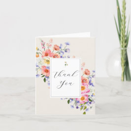 Elegans Rosa Boho Blommig Tacksamhet Tack Kort
